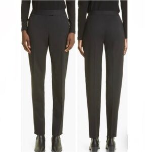 Lafayette 148 New York Black Irving Flat Front Ankle Length Trousers OO.